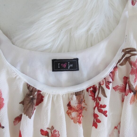 i Heart JW | Flower Flowy Crop Boho Color Top - Picture 4 of 10